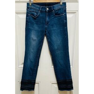 Ann‎ Taylor Factory Womens Blue Embellished Denim Jeans Size 2
